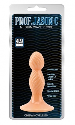 Телесная анальная втулка Medium Wave Probe - 12,5 см.